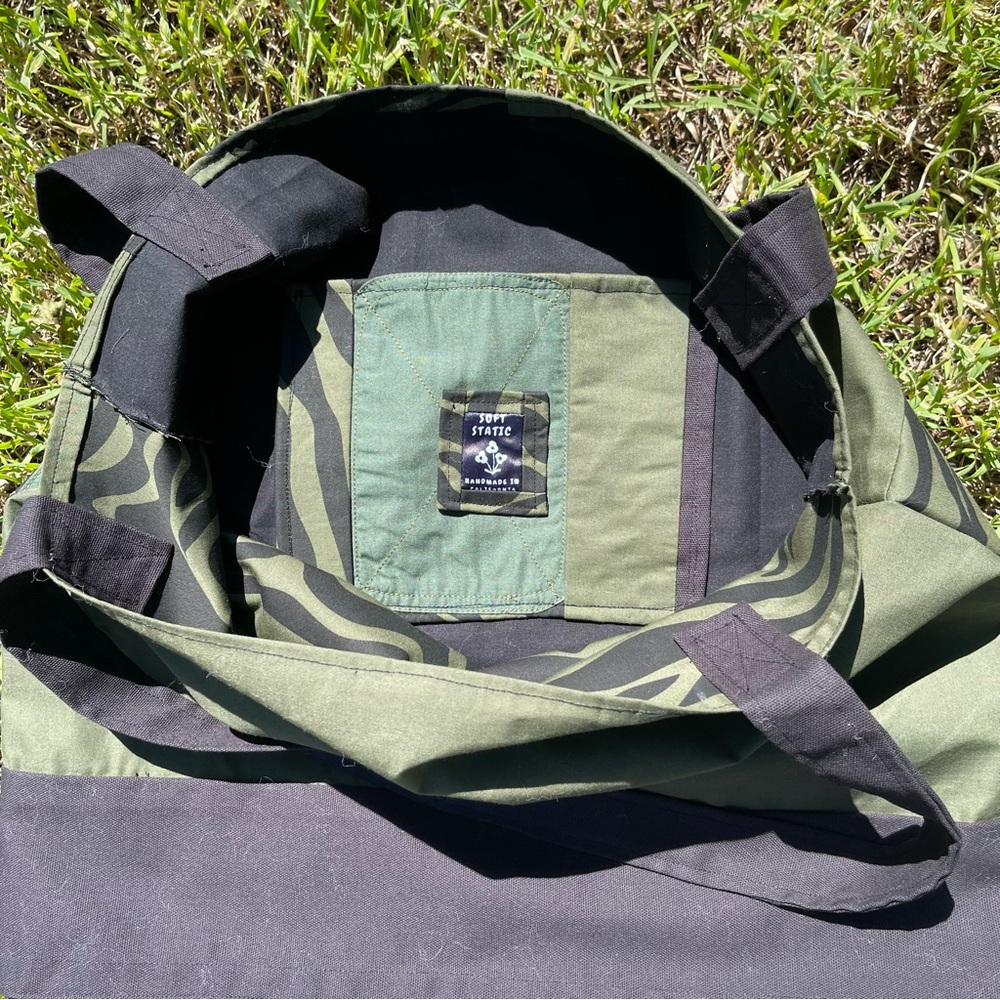 Green and Black XL Patchwork Tote Bag - Picture 4 of 4
